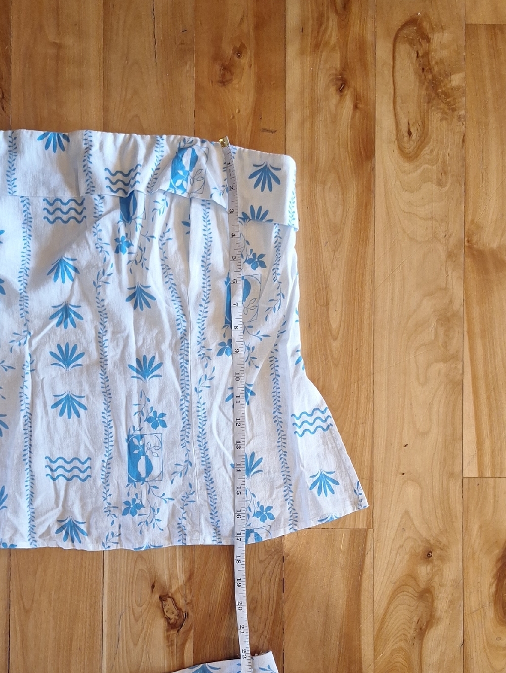 Wild Fable Blue & White Floral 2 Piece Skort Set Linen Blend XXL - Picture 8 of 14